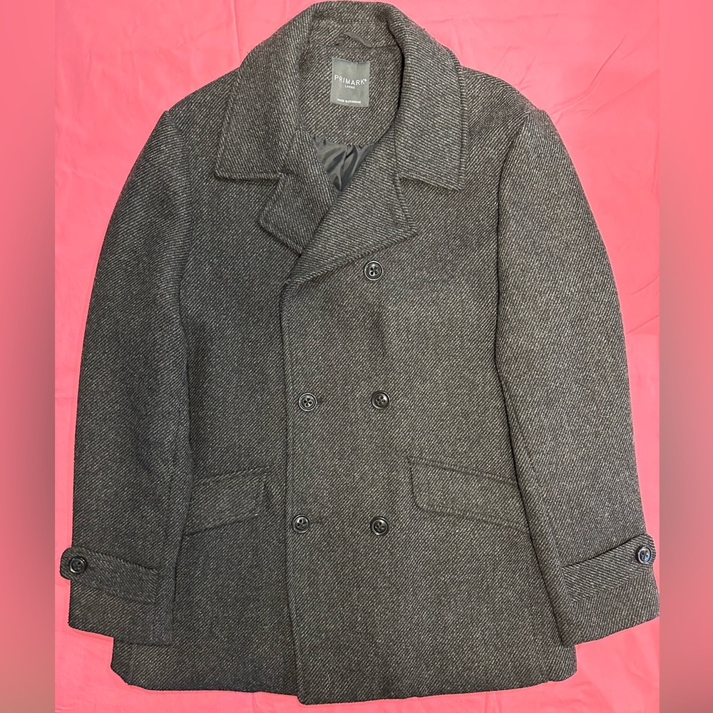 Mens Peacoat Top coat L Like New!